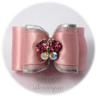 Rose Pink Crystal Butterfly - Adult Dog Bow