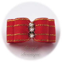 Fancy Red with Gold - Puppy Dog Bow