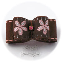 Brown Jacquard and Pink Daisy