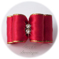 Cranberry Gold - Adult Dog Bow