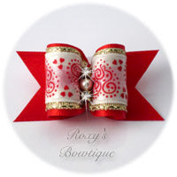 Red Baby Hearts - Adult Dog Bow