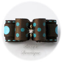 Swiss Dots Brown and Turquoise