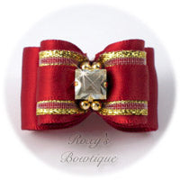 Scarlet Red Crystal - Adult Dog Bow