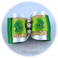 Lucky Hat with Three Rhinestones - Adult Dog Bow