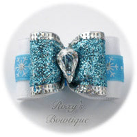 Shimmering Snowflake - Adult Dog Bow