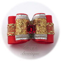 Christmas Sparkling Gold - Adult Dog Bow