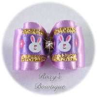 Light Orchid and Easter Bunny - Adult Dog Bow
