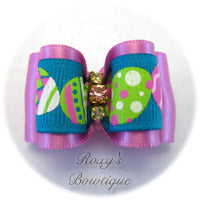 Easter Eggs and Rhinestones - Adult Dog Bow