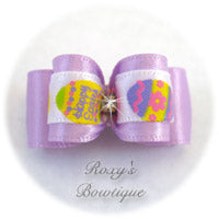 Light Orchid and Easter Eggs-Puppy Dog Bow
