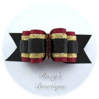 Roxy's Special Selection - Black and Wine - Adult Dog Bow