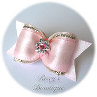 Pearl Pink with Light Pink Star - Adult Dog Bow