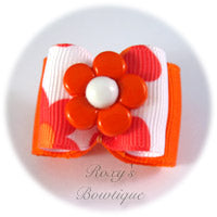 Sweet Orange Flower - Adult Dog Bow