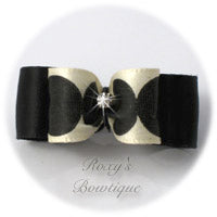 Black and Oatmeal - Puppy Dog Bow