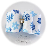 Snowflakes - Adult Dog Bow