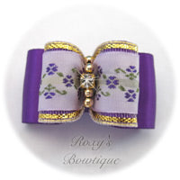 Purple with Lavender Jacquard - Adult Dog Bow