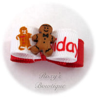 Gingerbread Man Tiny Dog Bow