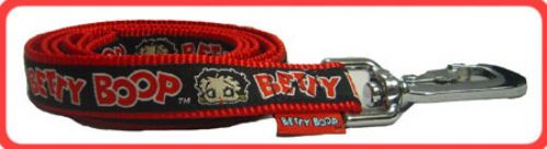 Black Betty Boop Ribbon on Red Leash