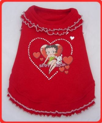 Red Ruffle Dog Dress - Betty Boop Dog Clothes
