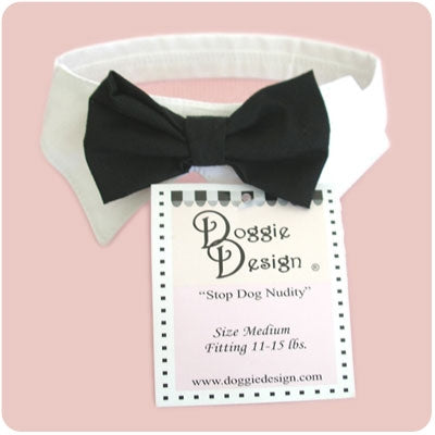 Dog Collar and Black Bow Tie Set