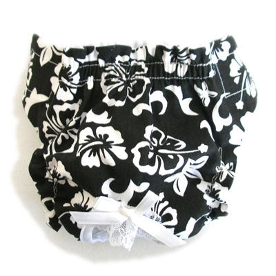 Black & White Hawaiian Print Dog Panties - Doggie Design