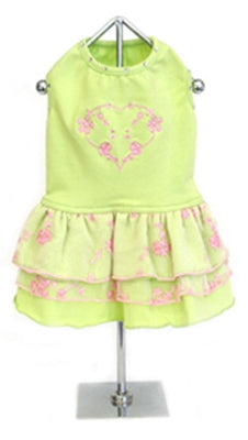 Lime Green and Pink Chiffon Tank Dress - Doggie Design