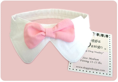 Dog Collar and Pink Bow Tie Set