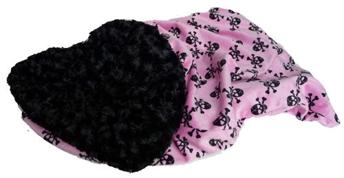 Black Curly w/Bubblegum Pink Skull Pattern - Snuggle Pup 3 'n 1