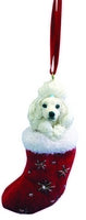 White Poodle Stocking Ornament - E&S Imports