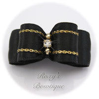Gold and Black - Puppy Dog Bow