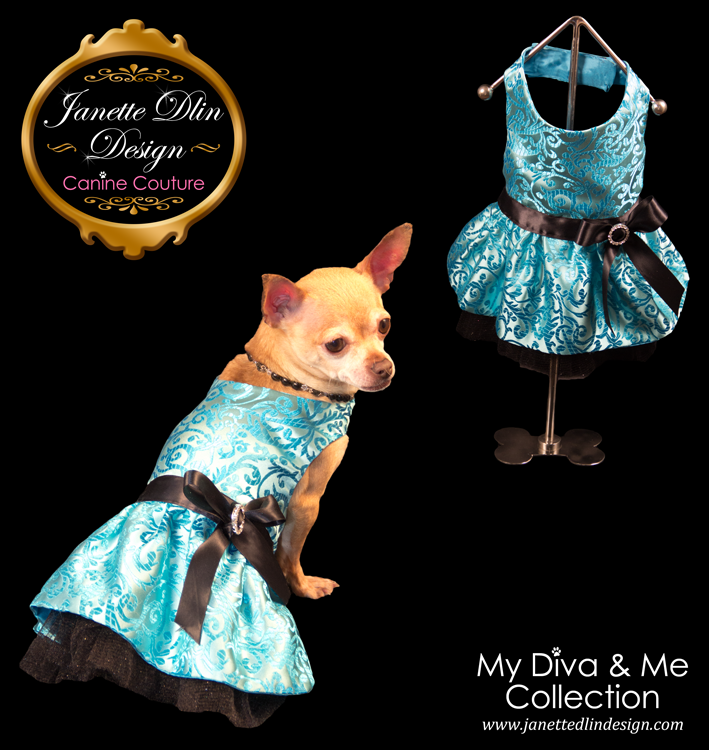 Shimmering Turquoise Party Dress - Janette Dlin Design