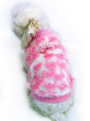 Mink Heart Sweater - Doggie Designer