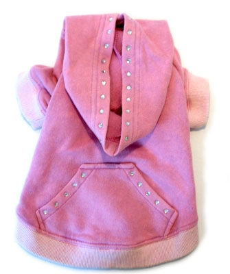 Pink Stonewash Rhinestone Sweatshirt - Doggie Design
