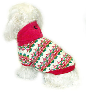 Pink Tree Knit Sweater - Doggie Designer