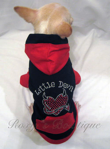 Little Devil Bling Dog Hoodie - Platinum Puppy Couture